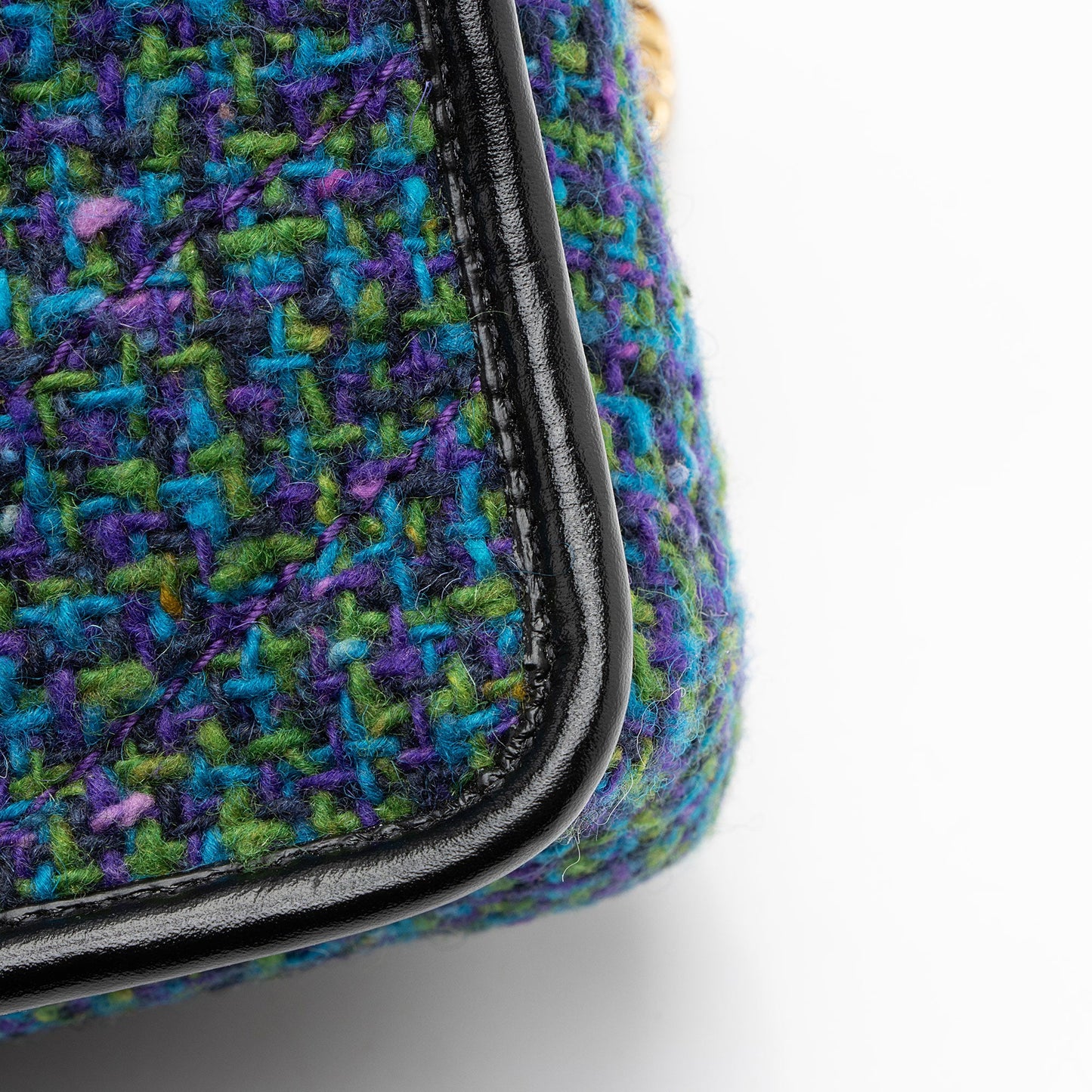 Saint Laurent Tweed Crinkled Leather Niki Baby Shoulder Bag