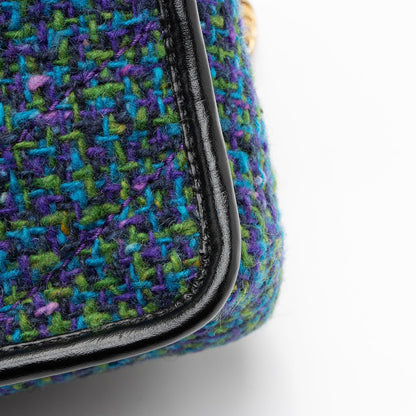 Saint Laurent Tweed Crinkled Leather Niki Baby Shoulder Bag