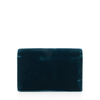 Saint Laurent Velvet Crystal Monogram Kate Tassel Chain Wallet Handbag