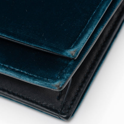 Saint Laurent Velvet Crystal Monogram Kate Tassel Chain Wallet Handbag