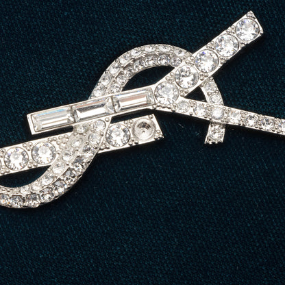 Saint Laurent Velvet Crystal Monogram Kate Tassel Chain Wallet Handbag