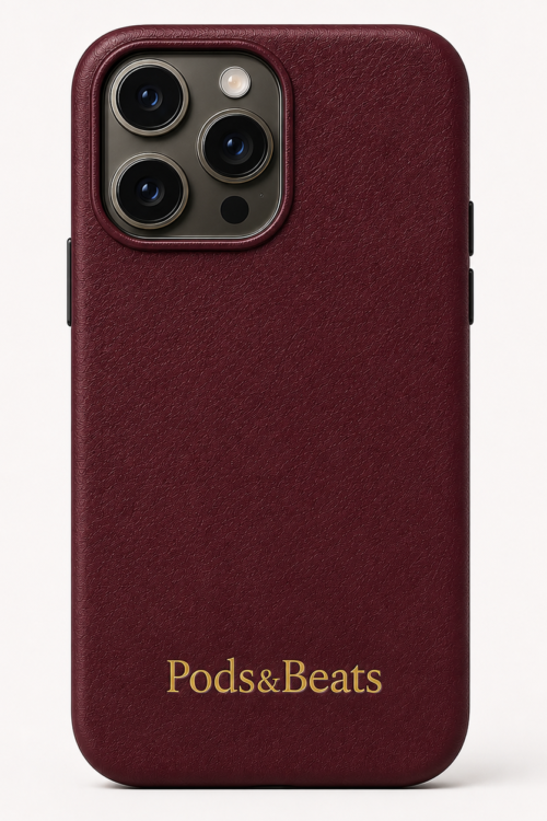 Pods&Beats Premium Leather iPhone Case Burgundy