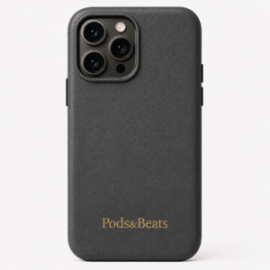 Pods&Beats Premium Leather iPhone Case Dark Grey