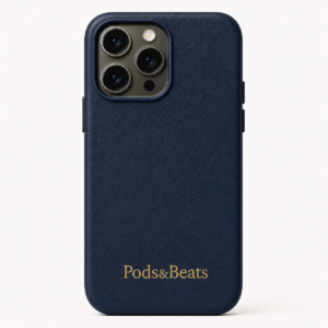 Pods&Beats Premium Leather iPhone Case Navy Blue